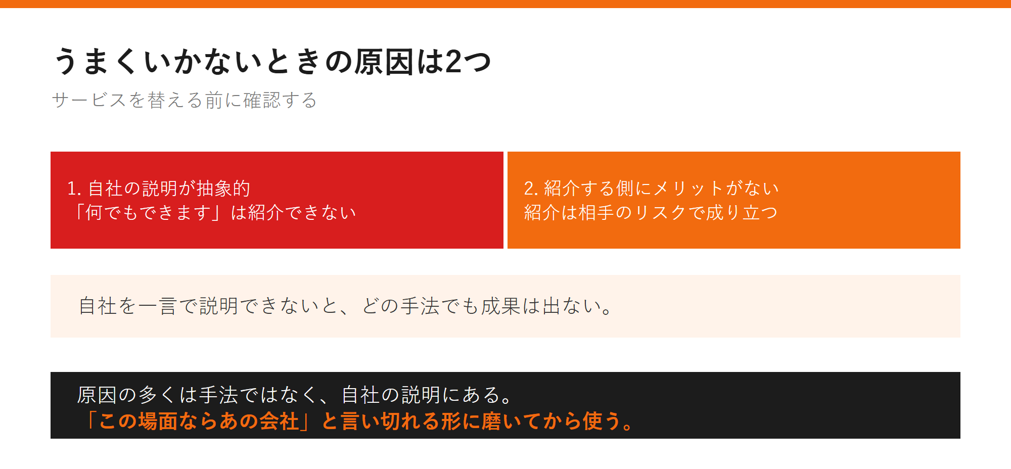 うまくいかないときの原因は2つの図解
